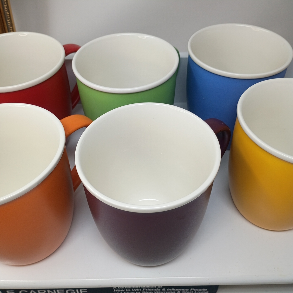Colorful Ceramic Coffee Mugs - Set of 6 - Picture 7 of 7